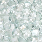 Mr. Fireglass 10 Pound Fire Glass Beads, 1/2" Reflective Round Fire Glass Drops for Fireplace Fire Pit & Lanscaping, High Luster Crystal Ice - color: Crystal Ice, size: 1/2 inch, 10 Pounds