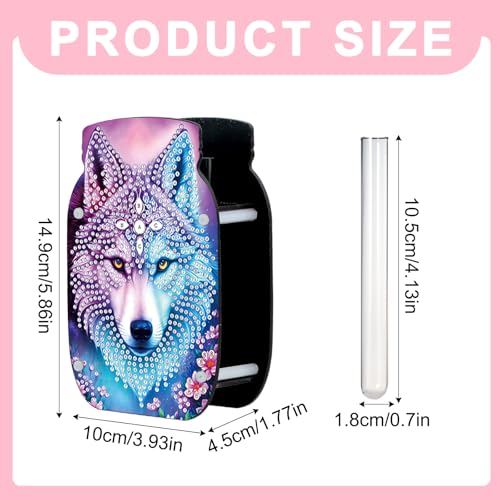 Tontut Diamond Painting vase Wolf Head DIY Flash Diamond Three-Dimensional Decorative vase Handmade Creative Crafts Suitable for Living Room Desktop Decorations Home Decoration Creative Gifts - color: Wolf Head