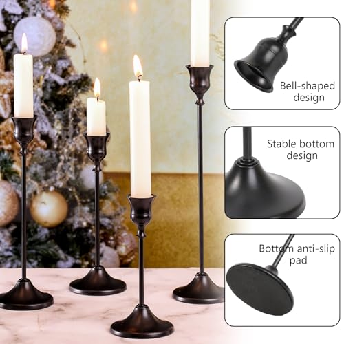 Candlestick Holders, 12PCS Taper Candle Holder for Candlesticks, Black Candle Holders for Table Centerpiece, Wedding, Party - color: Black, size: 12pcs