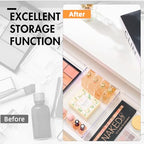 HOUSE DAY Desk Drawer Organizer Bins 6 PCS, 9*6*2" Clear Drawer Organizers with Silicone Pads, Vanity Organizers and Storage, Non Slip Plastic Drawer Organizer for Makeup, Bathroom, Kitchen, Office - size: 6 Pack -9x6x2"