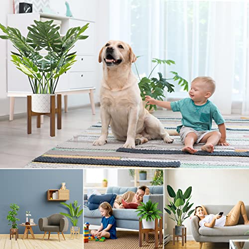 Rnined Adjustable Plant Stand Indoor,Bamboo Mid Century Modern Plants Stands, Stable Plant Holder,Fit 8 9 10 11 12 inch Pots (Pot & Plant Not Included) - color: walnut