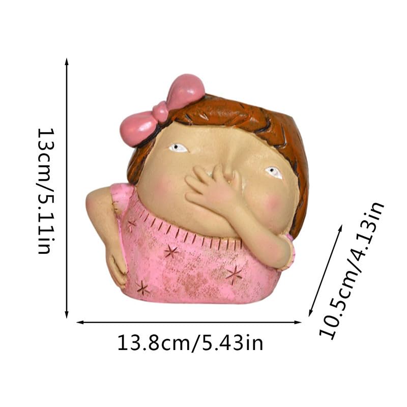Funny Bathroom Decor for Girls: Girl Holding Nose Figurine Statue | Christmas Theme | 6.3 Inch Resin Desktop Ornament, Primitive Style Home Decor