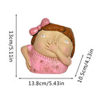 Funny Bathroom Decor for Girls: Girl Holding Nose Figurine Statue | Christmas Theme | 6.3 Inch Resin Desktop Ornament, Primitive Style Home Decor