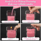 Sukh Pink Candle Sand Wax with Wicks and Wick Tabs- 450g DIY Pearled Candle Wax, Refillable Pearled Sand Candles with Wicks, for Valentine's Day, Wedding, Dating - color: Pink Red