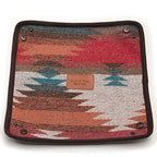 Ruth&Boaz Wool Fabric Valet Tray | EDC Tray | Lay Plat Wool Tray Suitable for Travel 8x8 inches(M-orange)
