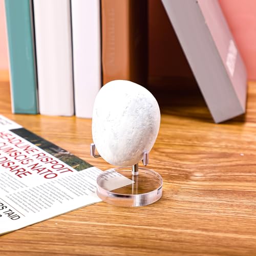 Suzile 4 Pcs Adjustable Metal Arm Display Stand Easel with Acrylic Base Rock Display Easel Holder Acrylic Crystal Clear Plate Stand for Geodes Mineral Agate(Silver,2.8 x 2.8 x 4.1 Inch) - color: Silver, size: 2.8 x 2.8 x 4.1 Inch