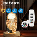 Wood LED Light Base - Crystal Display Base for Glass Art/Acrylic, 3 Light Modes with 10-Level Dimming & Auto Timer (Yellow, 4.7inch) - color: Yellow, size: 4.7inch