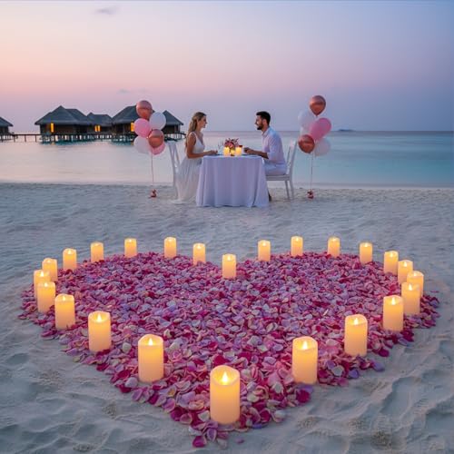 Artmarry Flameless Candles 3" D x 6" H Outdoor Indoor Pillars Battery Operated Flickering Candles Include 8-Key Remote Timer 400+ Hours by 2 AA Batteries (White Candle - Warm Light,2 Pack) - color: White Candle - Warm light, size: 3"D x 6" H - 2 Pack