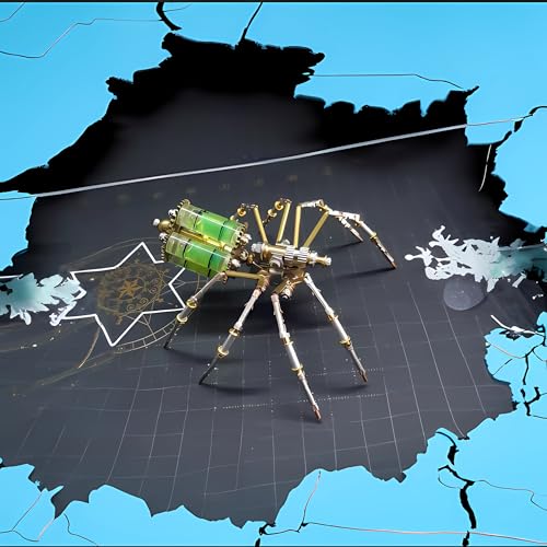Mechanical Metal DIY 3D Insect Brass Puzzle Model Kits Puzzle for Adults, Steampunk Electric Mechanical, Assembly DIY Gift Craft Hobby for Men for Family and Friends(Gatling Spider) - style: Gatling Spider