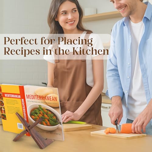 XKDOUS 2 Pack Plate Stand for Display, 6.5 Inch Wood Plate Display Holders, Picture Frame Holder, Cookbook Stand Recipe Book Holder for Book, Plate, Photo, Decorative Table Top Easels