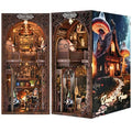 Book Nook Kit, Book Nook Kits for Adults DIY Booknook Model Build, DIY 3D Wooden Puzzle Bookend Booknook Bookshelf Insert Miniature Dollhouse Kit for Home Decoration - style: Dwarfs's House