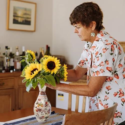 3D Puzzle Vase Unique Flower Vase for Adults Made by 160 Curved Plastic Puzzle, Relax Puzzles for Adults, DIY Jigsaw Creative Gift for Parents & Housewarming - color: Autumn