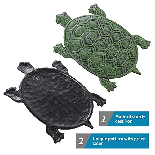 MDLUU Cast Iron Stepping Stone, Turtle Stepping Stone, Decorative Tortoise Flagstone for Lawn, Yard, Garden Walkway - size: Turtle(12.9" x 8.6")Green