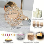 VINCIGANT Gold Crystal Candle Holders Set of 2,Pillar Candlesticks for Table Centerpieces, Valentine's Day Home Decor Wedding Party Housewarming Gift - size: 2 pcs 13" & 15" Tall
