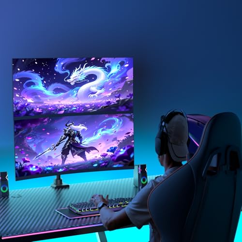 WALI Dual Monitor Mount for Ultrawide Heavy Duty Curved Monitor Stacking, Dual Monitor Arms Fits 13-49 Inch for Ultrawide Screens up to 44lbs, 49 inch Monitor Arm, Black - size: 13"-49", style: Dual Arms