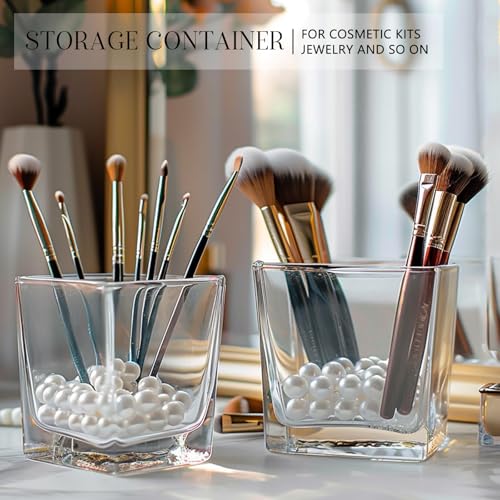 KEYWING 6 Pack Square Glass Vase 5" x 5" x 5", Clear Flower Vases for Centerpieces, Square Flower Vase Candle Holder for Wedding, Party, Home Office Decoration - size: 5 Inch