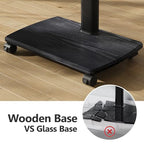 FITUEYES Rolling TV Stand with Power Outlets, Swivel Portable TV Stand for 32-70 Inch LCD LED OLED Flat/Curved Panel Screen TVs, Height Adjustable&Wood Base, Mobile TV Cart with 2 Shelves, Black - color: Black, style: With Wheels & Power Strip