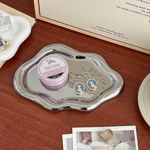 Ceramic Jewelry Dish for Women, Jewelry Tray Trinket Dish, Cloud Jewelry Holder Plate, Watch Keys Tray Ring Dish Holder for Mother's Day/Christmas/Thanksgiving/Birthday Gift(Silver) - color: Silver