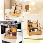 Bamboo Greeting Card Display Stand Holder - 3-Tier Postcard Display Stand Holder for Sticker, Postcards, Retail Stores