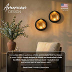 NativeSkins Solara Metal Wall Candle Sconce Set of Two Wall Candle Holders - Set of 2 Handcrafted Decorative Tea Light Sconces for Living Room Gold Tea Holder