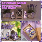 Seenelling 2 Pack Lavender Dream Gnomes Ready to Paint Your Own Statues 4'' DIY Unpainted Ceramics Figurines Kit Paintable Ceramics Art and Crafts Purple Fragrance Wonderland Journey Decor - style: Lavender Gnomes