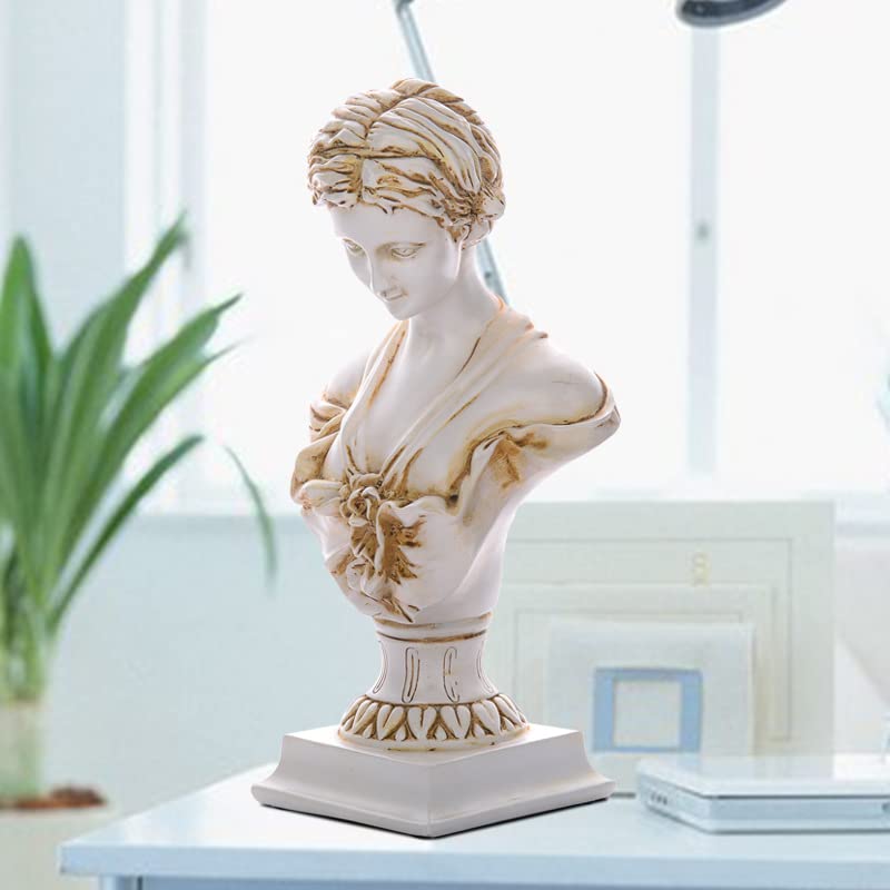 11.8" Classic Greek Venus de Milo Bust Statue, Resin Roman Goddess of Love and Beauty Sculpture Figurine for Home Décor, Large Antique - color: Venus - Large Antique