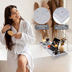 Foldable Bathtub Caddy Tray, Bamboo Bath Tub Tray Table for Tub with Wine Glass Holder Book Phone Tablet Holder with Extending Sides, Adjustable Bathroom Bathtub Free Soap Holder Gift Idea (Grey) - color: Gray