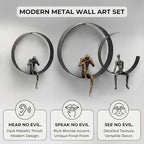 ZSKXJBPF Wall Decor, Metal & Resin 3D Wall Art, Minimalist Modern Art Work Ornaments, Thinker Wall Sculpture for Living Room Bedroom Kitchen Office Gift(3 Piece,39.9 Inch) - style: C