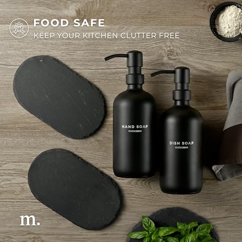 MaisoNovo Stone Soap Tray - Dish soap Dispenser for CounterTop - Bathroom Trays - color: Slate Stone Tray