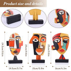 9.8“ Resin Abstract Coffee Table Sculptures, Handcrafted 3 PCS African Art Tribal Figurines Weird Art Decor, Modern Design African Statues for Home, Office, Living Room, Bookshelf, Cabinets Accent - size: Large