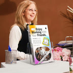 MaxGear Acrylic Brochure Holder 6 x 9 Inches, Clear Plastic Countertop Literature Holders, Bi-fold Flyer Display Stand for Pamphlets, Booklets, Magazines, Menus, Multi Purpose Organizer, 6 Pack - size: 6''x8'', style: 6 Pack