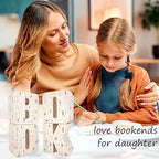 Book Ends Decorative, Book Design, Modern Bookends for Shelves, Non-Skid Heavy Duty Resin Book Stopper for Books, Resin, 1Pair