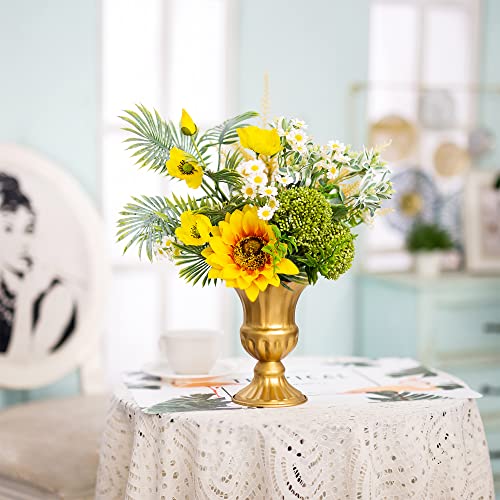 Sziqiqi Metal Flower Arrangements Pot for Wedding Table Centerpiece - Gold Planter Vase Pot for Artificial Real Flower Small Trumpet Plant Urn 6.3in - color: Gold, size: 6.3in-10pcs