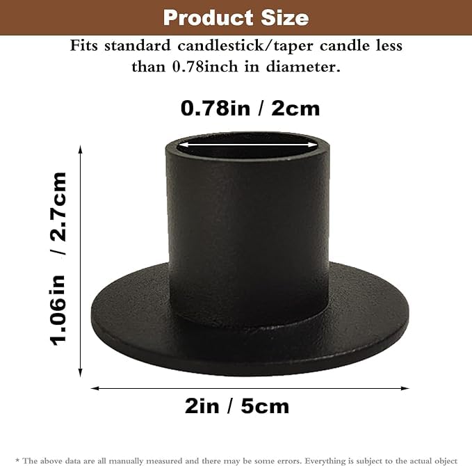 Gute Taper Candle Holder, Candle Holders for Pillar Candles, Matte Black Candlestick Holder Centerpieces for Home Decoration, Wedding Anniversary, Party, Housewarming Gifts,Set of 4,Round - color: Black-r-4pcs