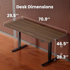ErGear Height Adjustable Electric Standing Desk, 71 x 30 Inches Sit Stand up Desk, Memory Computer Home Office Desk, Dark Walnut - color: Dark Walnut, size: 70.9 X 29.5 Inches