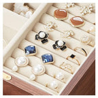 CHOSIN Black Walnut Wooden Jewelry Box Women large 5 Level Drawer Organizer Box with Glass Lid for Necklaces Watch Necklace Ring Earring Storage Gifts for Mom - style: 5 Layer
