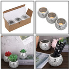 OwnMy 3PCS Mosaic Glass Tea Light Holders Round Bowl Votive Candle Holders Pillar Candle Stands, Silver Glass Mosaic Tealight Holders Potted Plant Bowl Vase Candle Centerpiece for Dining Table Wedding - color: Silver