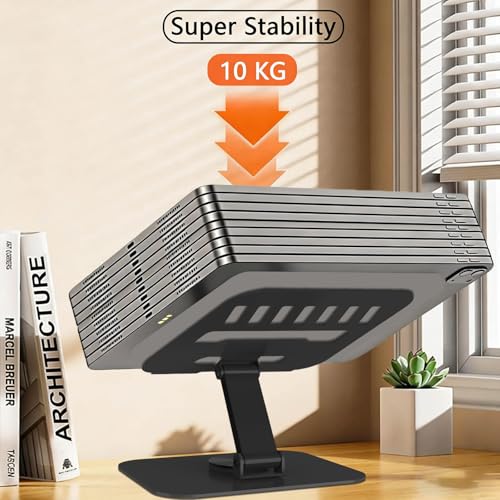 Metal Tablet Stand, Adjustable 360° Rotation Tablet Holder Compatible with 4-13" Tablet Such as iPad Pro Air, iPad mini, Tab S11 10, Surface Pro 12 (Black) - color: Black