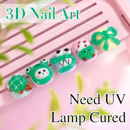 Double Rhythm 0.5 Oz 3D Nail Gel Art Sculpting No Wipe for Designs DIY Nail Art for Drawing, Molding,and Decoration (3D Sculpting Gel Green) - color: Green