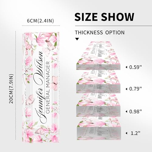 Desk Name Plate Personalized, Personalized Name Plate for Desk, Custom Office Desk Decor The Office Gifts for Women Men, Acrylic Desk Accessories Employee Appreciation Gifts for Boss, Manager, Teacher - color: Butterfly 1