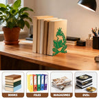 Peacoblue Metal Bookends for Shelves, Modern Decorative Heavy Duty Study Book Ends Stoppers for Office, Desk, Shelf, Room 5.3"x4.3"x7.9" Cast Iron Simple Tall Bookends 1 Pair (Reading Green Frog) - style: Reading Green Frog