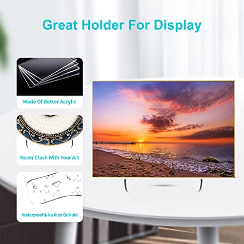 Boloyo Flat Back Acrylic Plate Display Stand , 6 Inch 5PC Clear Acrylic Display Holder Easel Base for Home Office Kitchen School Art Display - color: Flat Back, size: 6 inch(5PC)