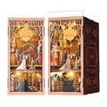 MiniCity DIY Book Nook Kit for Adults, 3D Wooden Puzzle Bookend Bookshelf Insert Decor with LED Light and Dust Cover (Phantom of The Opera) - style: Phantom of The Opera