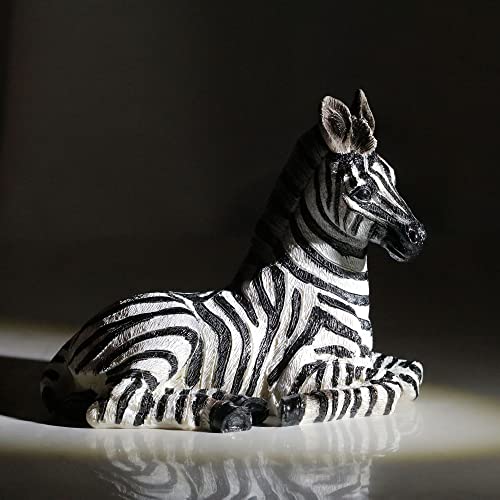 Zebra Table Sculpture - Resin Zebra Figurine - Black, White - African Safari Zebra Collectible for Bedroom, Living Room, Office, Bookshelf, Mantel, Entryway, Foyer, Nursery -5.9inch L x 3.54inch H