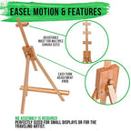 U.S. Art Supply 31" High Wood Studio Tabletop Easel - Adjustable Artist Tripod, Holds Up to 27" Canvas, Folding A-Frame Artist Display Stand - Table Top Easel for Painting