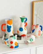 Modern Decorative Abstract Pattern Ceramic Vase, Contemporary Art Home Decor，6 Styles to Choose from (Style A) - size: Style A