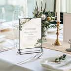 8.5x11 Picture Frame Black Acrylic Sign Holder Double-Sided Display Stand for Wedding Signs Table Numbers Menu Holders， Pack of 3