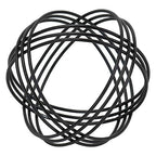 Foreside Home and Garden Modern Black Matte Metal Plaid Pattern Decorative Sculpture Table Top Décor