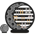 Kathfly Large Boho Moon Wooden Earring Display Organizer Stand Gift 10 Inch Floral Goth Earrings Stud Jewelry Holder Dangle Hanging Holder Gift for Women(Black) - color: Black