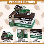 Briwooody 5 Pcs Football Decoration Football Tiered Tray Decor Mini Faux Ball Wooden Book Stack Set Sport Party Decorations Decorative Book Sign for Home Locker Room Table Shelf Desk - style: Football